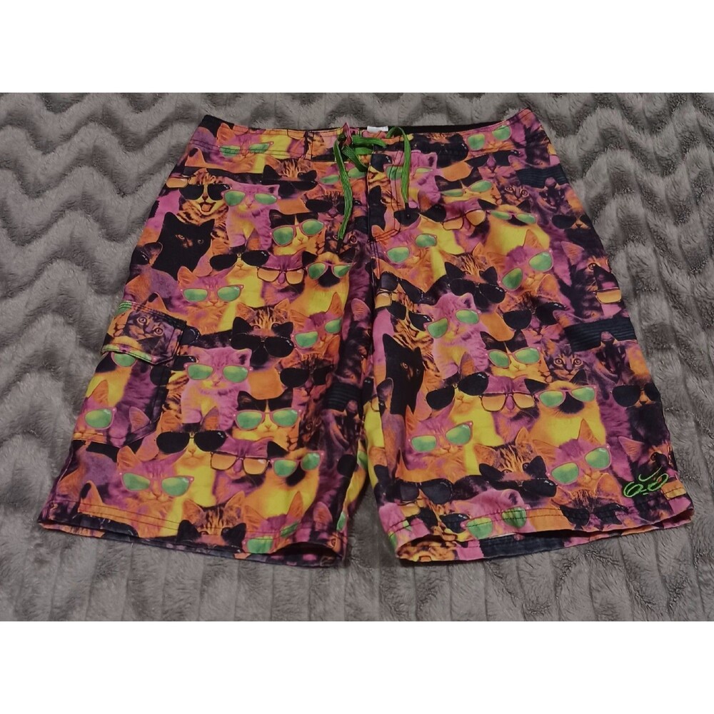 Nike 60 Mens Size 20 Pink Orange Sunglasses Cats Swim Trunk Bottoms